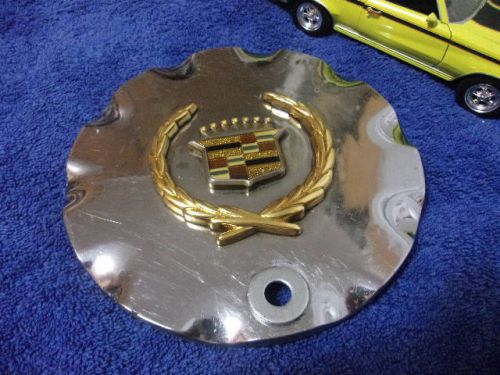 Cracked cadillac chrome custom wheel center cap hub #6260200 (gm) ***repaired***