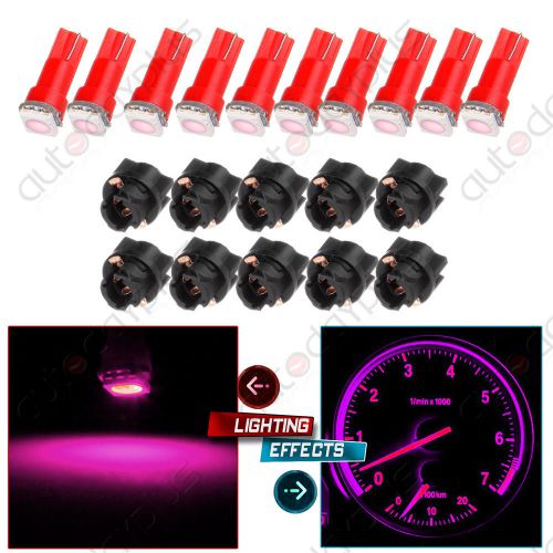 10x t5/74 73 twist socket pink dashboard gauge 5050 1smd led wedge lamp bulbs