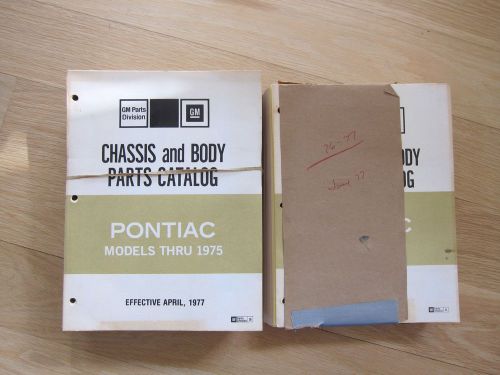2 nos  1968-1975 &amp;1976 -1977 pontiac chassis and parts catalog pontiac gm parts