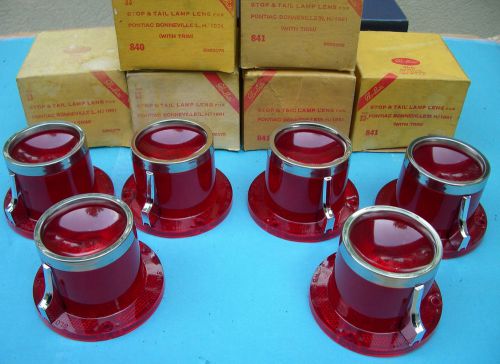 Nos 61 1961 pontiac bonneville tail lamp lens light lenses - set of 6 nors