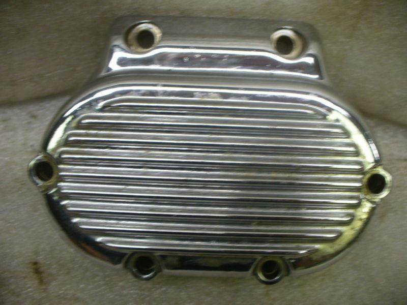 Harley 90's softail ribbed chrome transmission side cover.