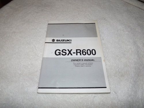 Suzuki gsx-r600 owner&#039;s manual