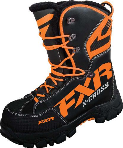 Fxr-snow x cross insulated boots,black/orange,mens us-10.5/womens us-12.5/eur-44