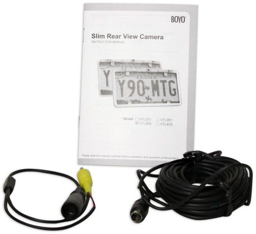 Boyo vtl405 chrome ultra slim bar-type rear view color license plate camera