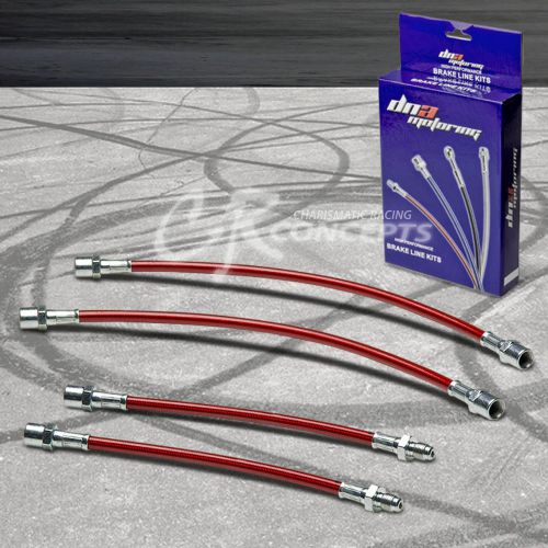 For audi a6/s6 front/rear red stainless type racing brake line/hose pvc coated