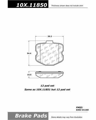 Centric 104.11850 brake pad or shoe, front