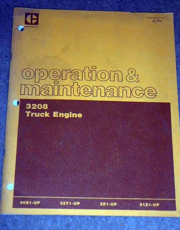 1984 1985 caterpillar truck diesel engine 3208 factory operation & maint manual