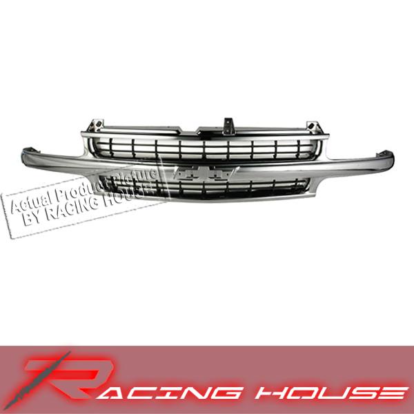 00-06 chevy suburban tahoe chrome w/ black insert grille grill replacement kit