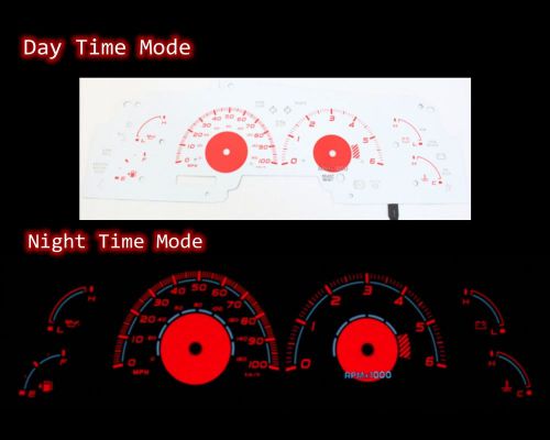 99-02 f150 expedition navigator red indiglo glow white gauges