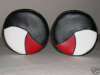 Yamaha banshee/warrior marine vinyl headlight covers blk/red padded inserts