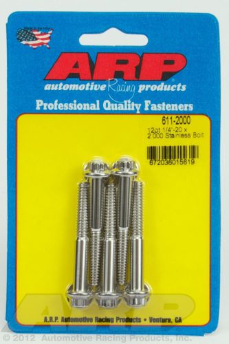 1/4-20 x 2.000 12pt ss bolts arp 611-2000