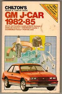 Chilton&#039;s repair manual 1982-1985 gm j-car skyhawk cimarron cavalier chilton