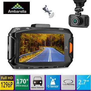 Ambarella a7la50 fhd 1296p car dash camera dvr 170° 2.7” g-sensor recorder night