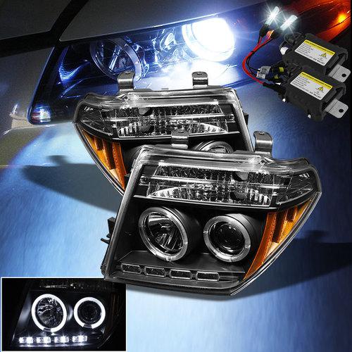 Slim 6000k xenon hid+05-08 frontier halo led projector headlights head lights