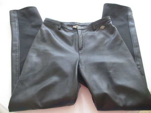 Harley davidson ladies leather &amp; spandex motorcycle pants size 40/12