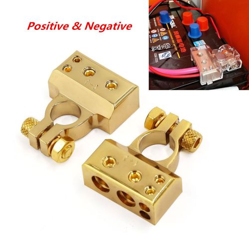 2pcs 12v (- and +) battery terminals clamps connectors awg gauge 2 4 8 car truck
