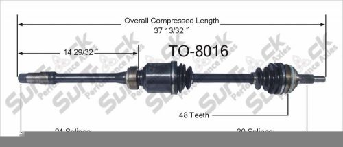 Surtrack to8016 right new cv complete assembly