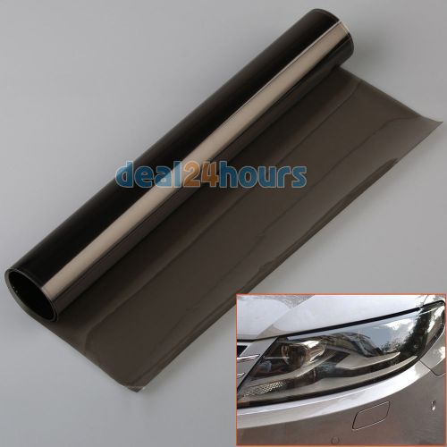 12&#034;x48&#034; car headlight tail lamp fog light black smoke vinyl wrap tint film sheet