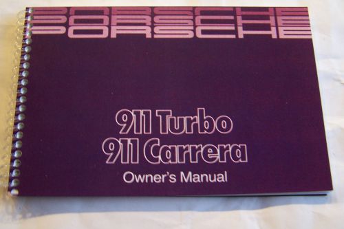 1989 porsche 911 carrera owners manual parts service 911 turbo reprint