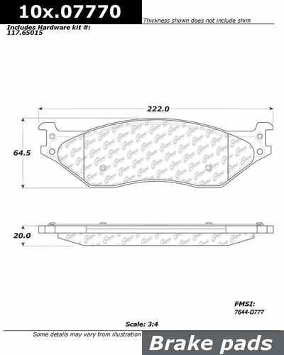 Centric 106.07770 brake pad or shoe, rear