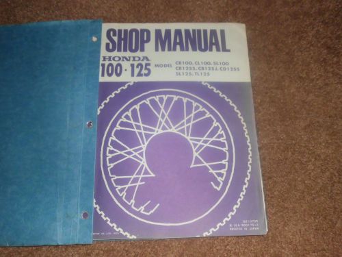 *vintage factory honda  service manual for early 70&#039;s 100 &amp; 125 cc models