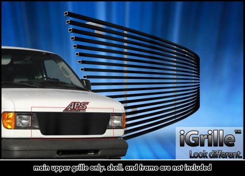 For 1992-2007 ford econoline van 15 bars black stainless steel billet grille