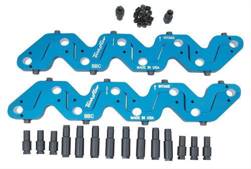 Trick flow rocker arm stud girdle aluminum blue 7/16&#034;-20 thread chevy bb