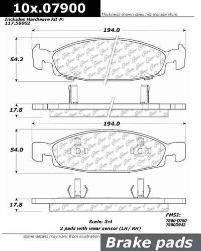 Centric 105.07900 brake pad or shoe, front-posi-quiet ceramic w/shims & hardware