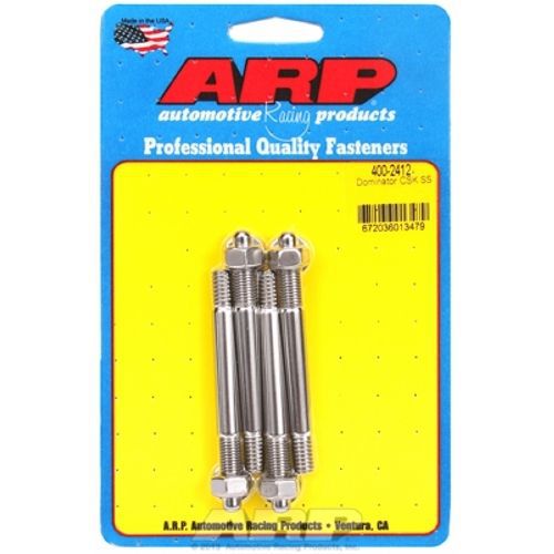 Arp 400-2412 carburetor stud kit, dominator with 1/2&#034; or 1&#034; spacer, ss, hex