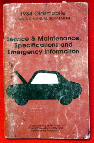 1984 oldsmobile toronado cutlass custom cruiser service + maintenance manual u