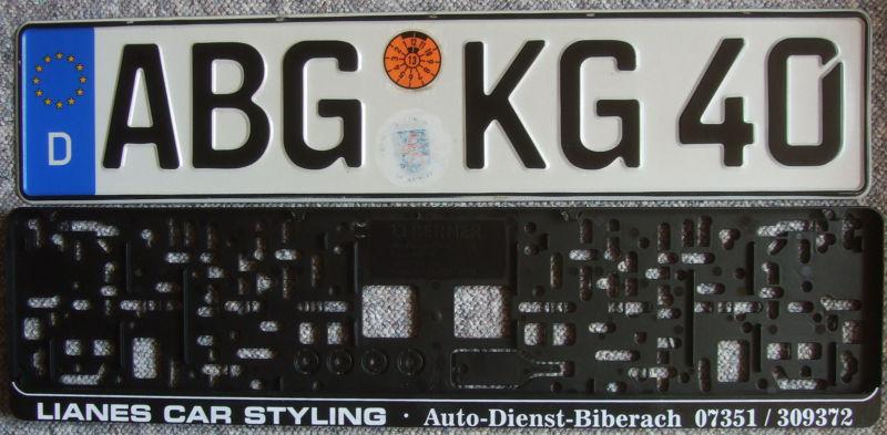 Genuine german license plate from germany with new frame mini cooper