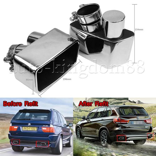 Sell SET Dual Chrome Exhaust Tips Muffler Stainless Steel Tips FOR BMW