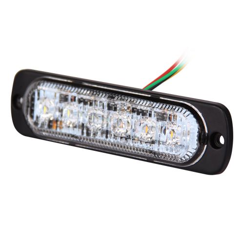 1xsuper bright white/amber 6-led flash emergency hazard warning strobe light bar