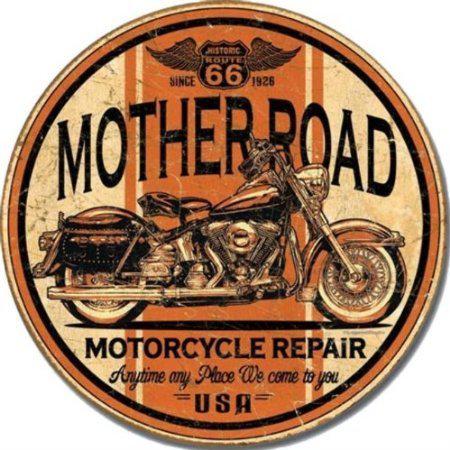 Mother road motorcycle repair tin sign garage shop gas beer bar harley davidson