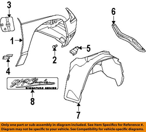 Chrysler oem 4857646ah fender liner