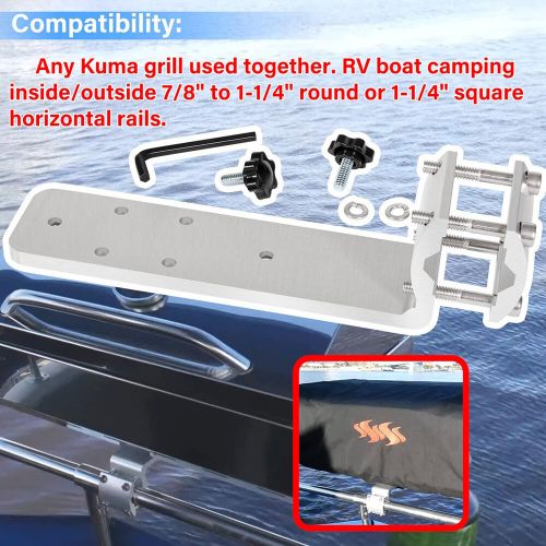 For kuuma 58182 stow n&#039; go grill rail mount 7/8&#034; to 1-1/4&#034; marine bbq rv boat