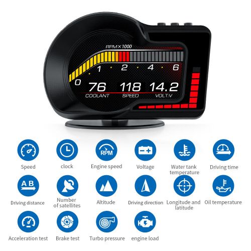 Car obd universal digital display car hud head-up display hd lcd car computer