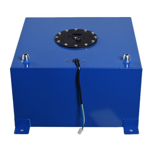 10 gallon aluminum fuel cell tank gas box + fuel level sender unit blue