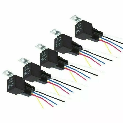 5x car 12v-dc 40a 5-pin relay switch harness socket waterproof automotive us new