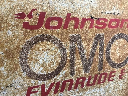 Vintage authentic johnson evinrude omc metal engine care center topper sign