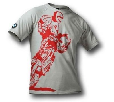 Bmw genuine motorcycle t shirt stunt in light gray - size xs extra small     