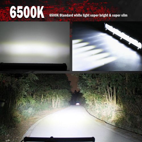 7&#034; inch led light bar white combo slim grille fit polaris sportsman sp 850 atv