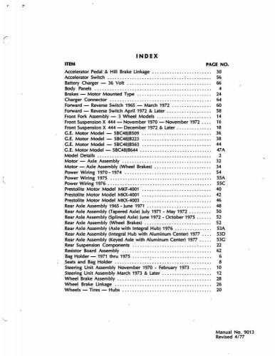 Repair parts manual fits 1971-1978  electric x-440 &amp; x-444 no. 9013 ez