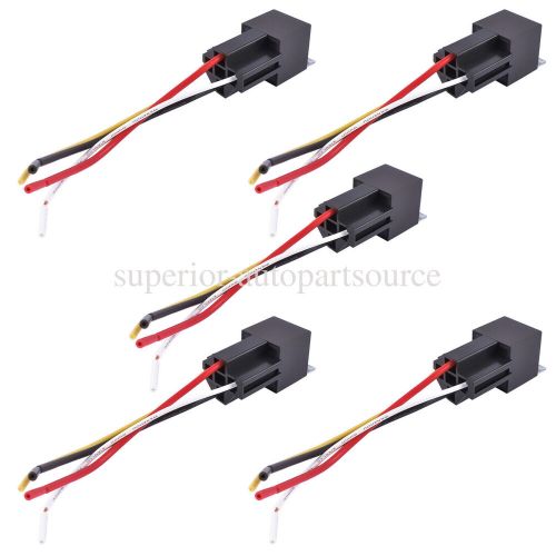 5 pack 12v 30/40 a 4-pin spdt automotive relay with wires &amp; harness socket set