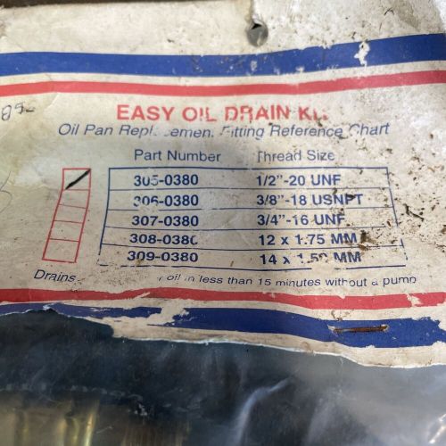 Easy oil drain kit-mpi 305-0380 14mm-1.5 tread size