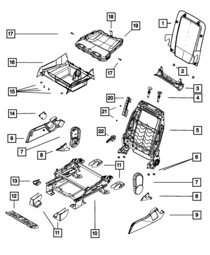 Genuine mopar seat shield right outboard 1uk79dx9ab