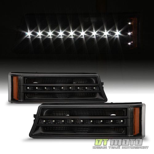 All black 2003-2006 chevy silverado 1500 smd led drl bumper lights parking lamps