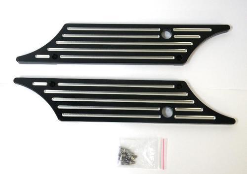 Black billet saddlebag latch cover fits all harley  touring hard bags 93-13