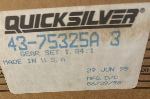 Oem mercury quicksilver gear set 43 75325a 3 nos boat part replacement