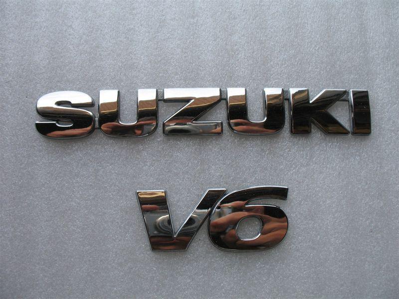 2001 suzuki xl7 xl-7 v6 rear trunk chrome emblem logo used set 01